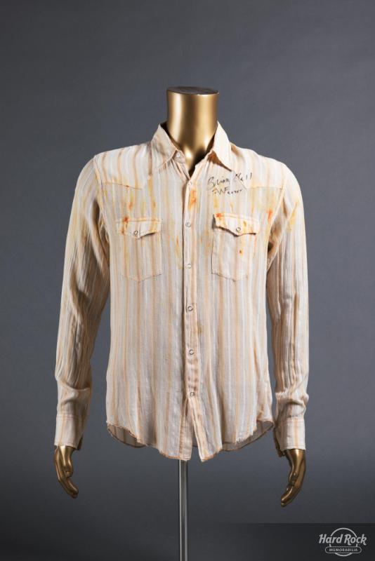 Stage-Worn Beige Striped Shirt