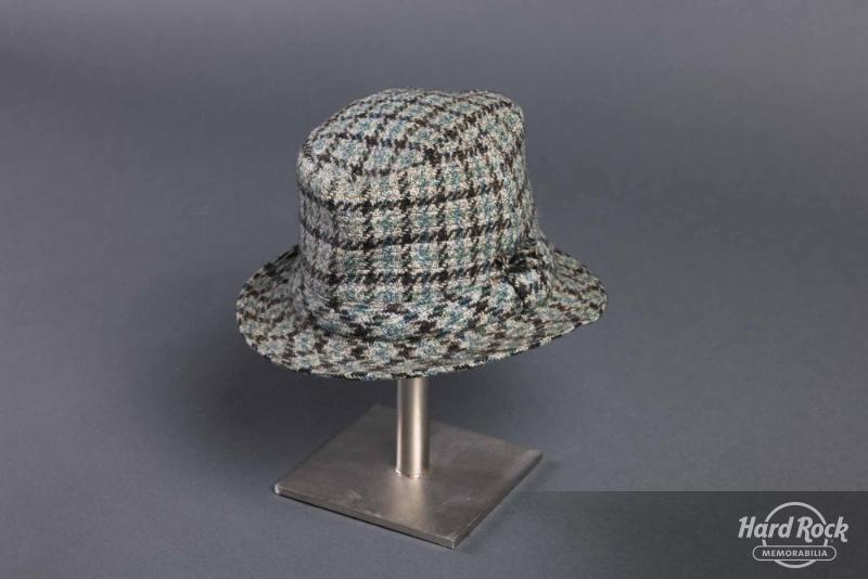 Green, Black And Grey Tweed Plaid Hat